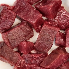 Quick frozen un-aged Wild venison diced