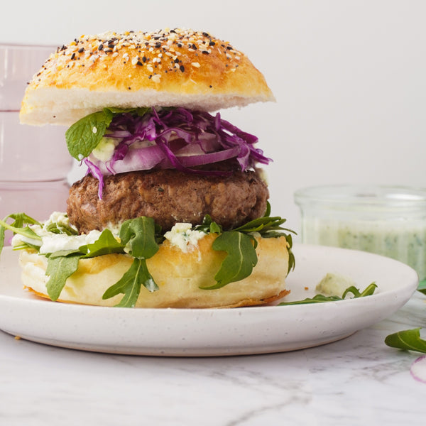 Quick frozen un-aged grass-fed lamb burgers  (additive free, grain free,  gluten free, frozen)