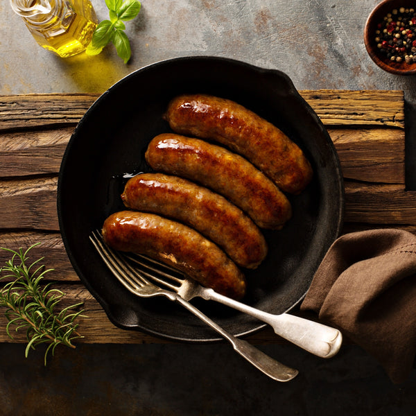 Just Beef Un-aged Paleo beef sausages - 100% grass fed beef, beef heart, & beef kidney, (grain free, additive free, quick frozen)